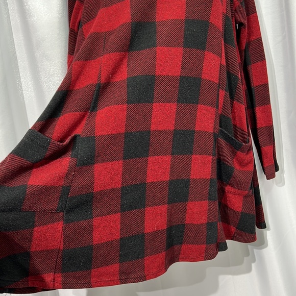 Eggs by èloges Causal Red Buffalo Check A-Line Dress - size Large - Picture 11 of 12